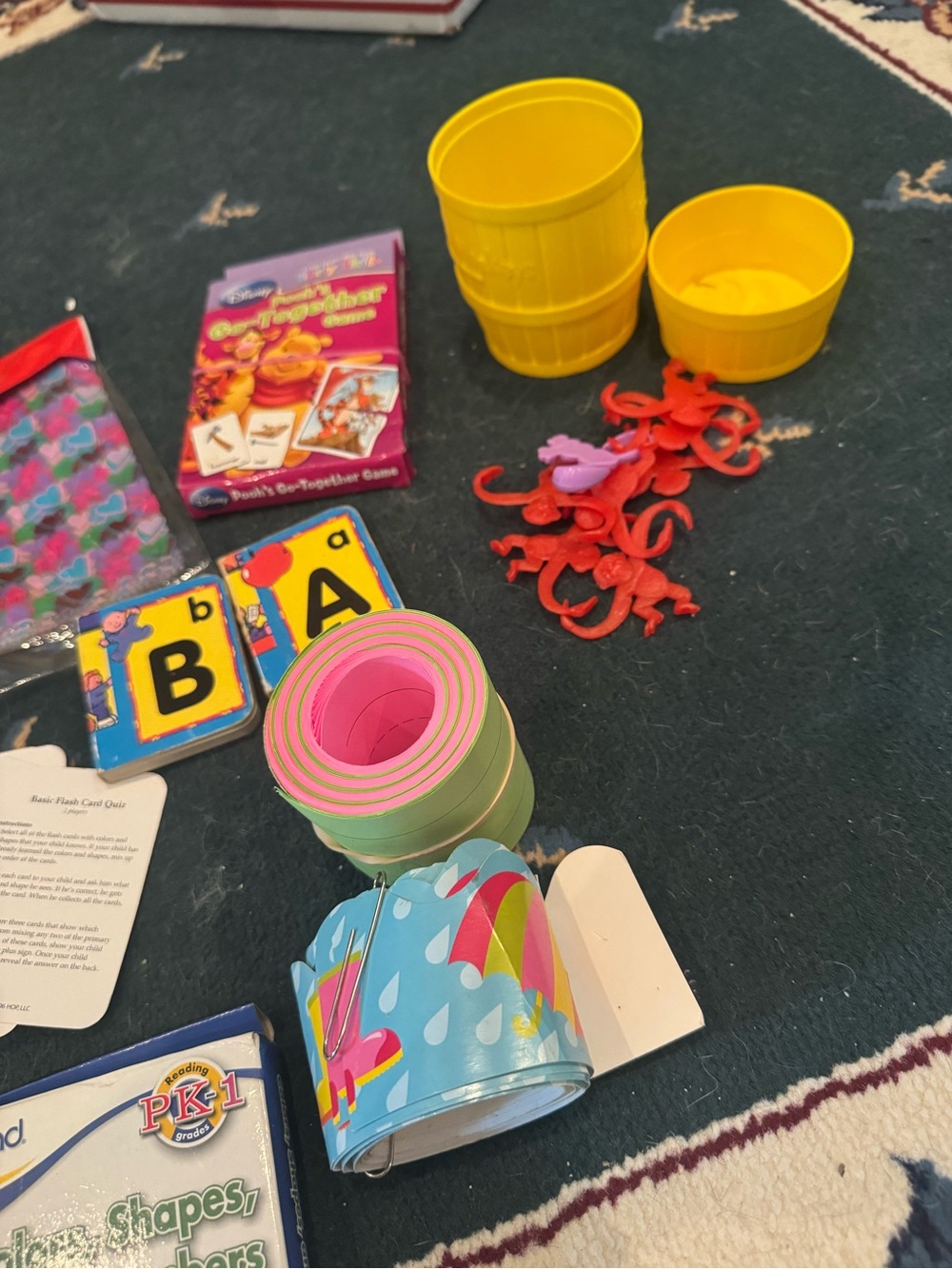 Assorted Kids Toy Pack with Yellow Buckets monkey game and Colorful Accessories